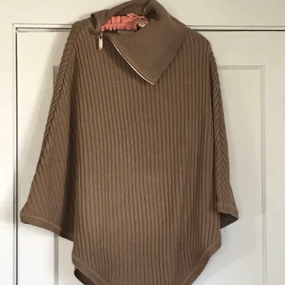 Michael Kors zip collar poncho